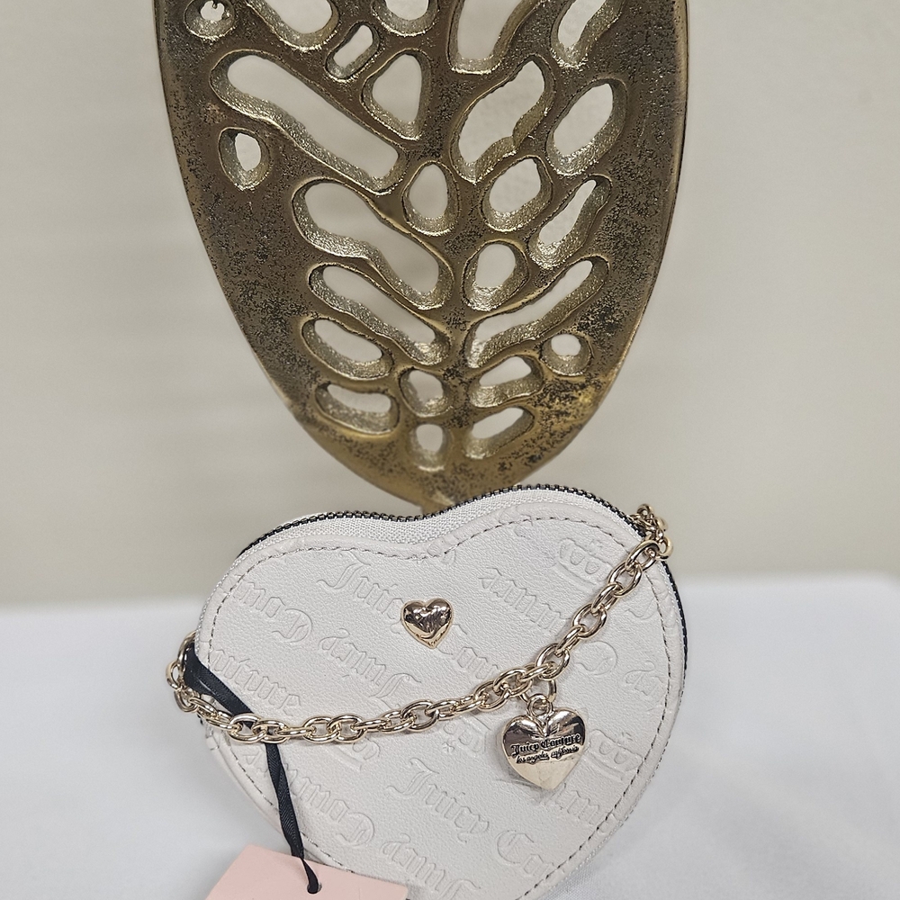 Juicy Couture White Heart Mini Bag with Gold Chain